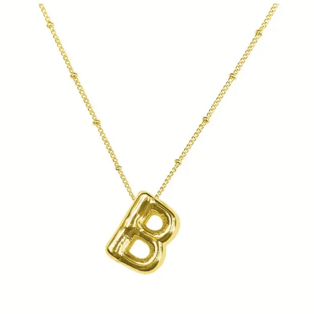 NWT gold in color B initial bubble necklace